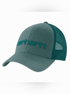 NWT CARHARTT SEA FOAM GREEN LOGO CANVAS TRUCKER BASEBALL MESH ADJUSTABLE HAT CAP